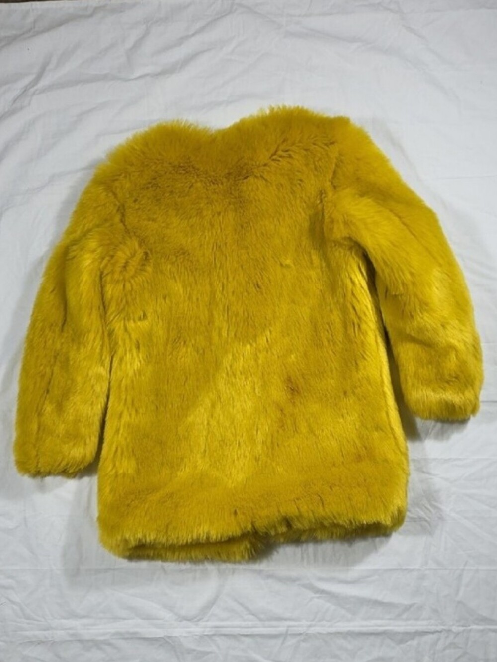 House of CB Bright Yellow Faux Fur Teddy Jacket - Picture 6 of 7